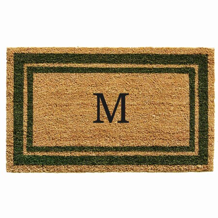 Calloway Mills Monogram Door Mat, Natural, Sage Green, 18 in W x 30 in L 153041830M